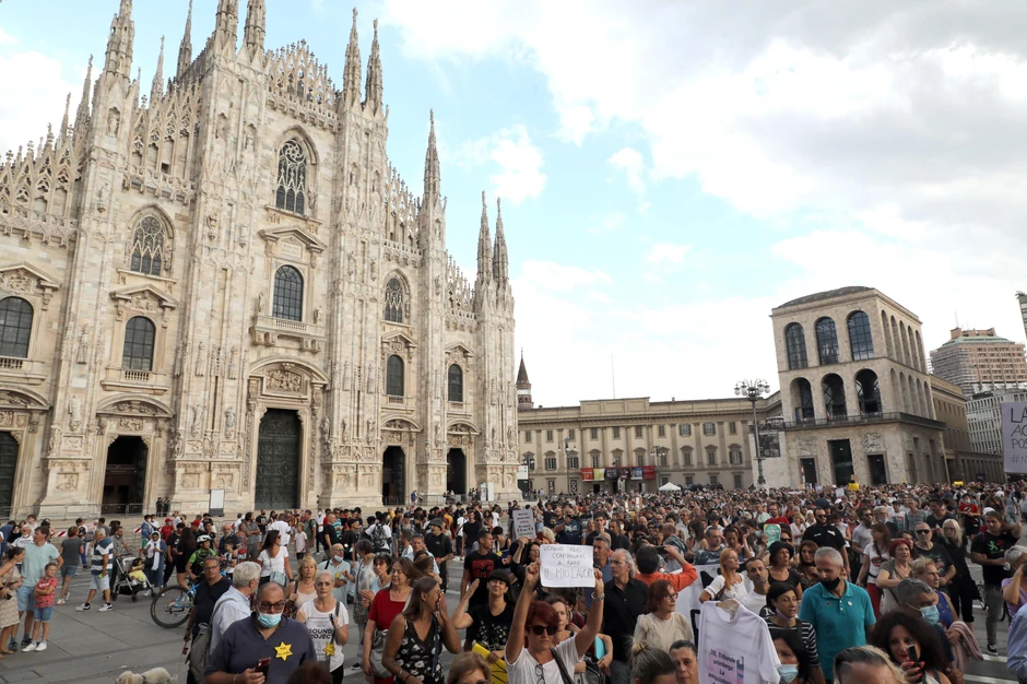 Protesti u Italiji zbog zelenih propusnica - Milano