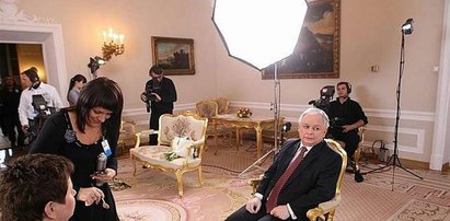 Kaczyński u Wellman z kwiatami