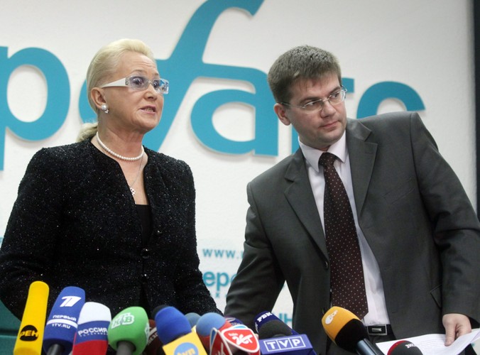 Szefowa MAK Tatiana Anodina i szef komisji technicznej MAK Aleksiej Morozow