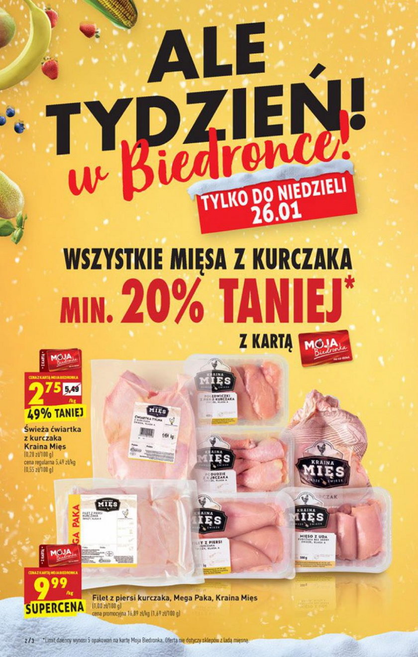 Filet z piersi kurczaka kupimy w Biedronce po 9,99 złotego za kilogram (z kartą Moja Biedronka)