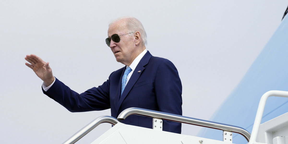 Joe Biden na pokładzie Air Force One.