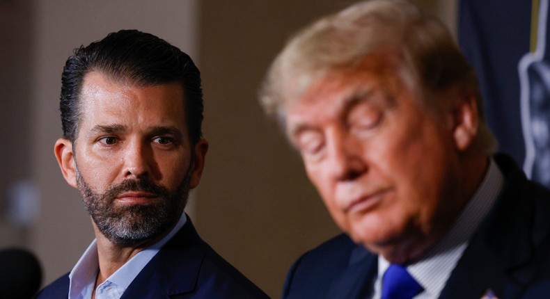 Donald Trump Jr. and his father, former President Donald Trump.