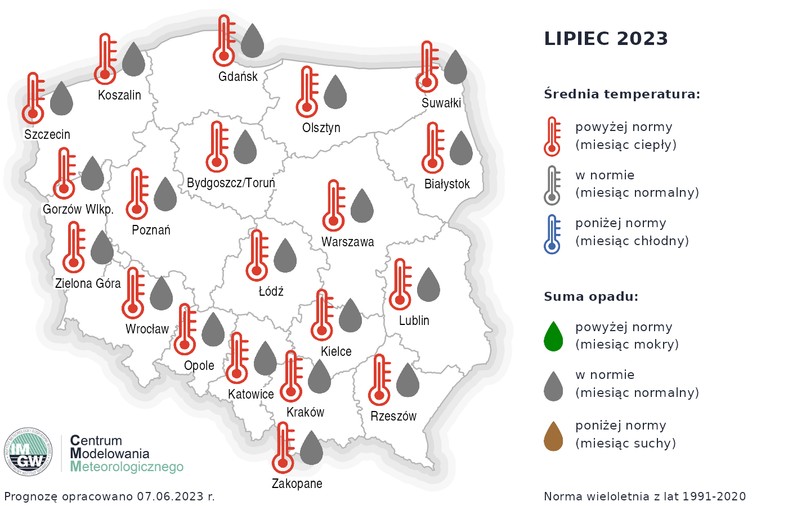 Lipiec w całej Polsce przyniesie wysokie temperatury i przeciętne opady