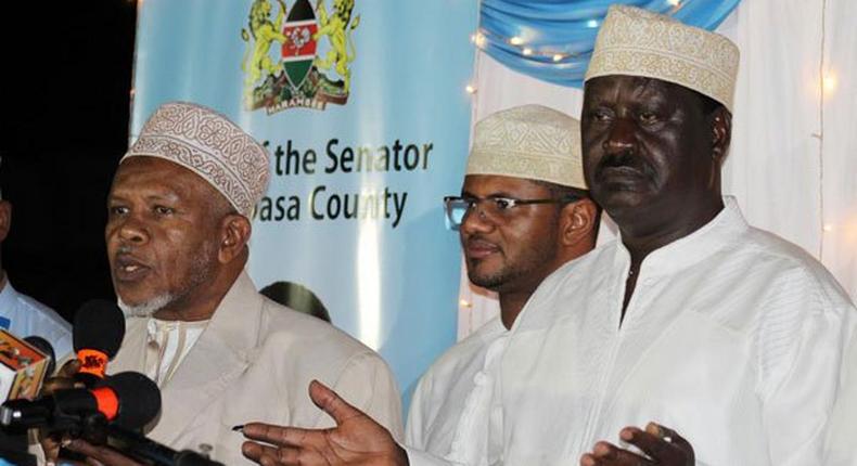 ODM leader Raila Odinga and Mombasa Senator Hassan Omar 