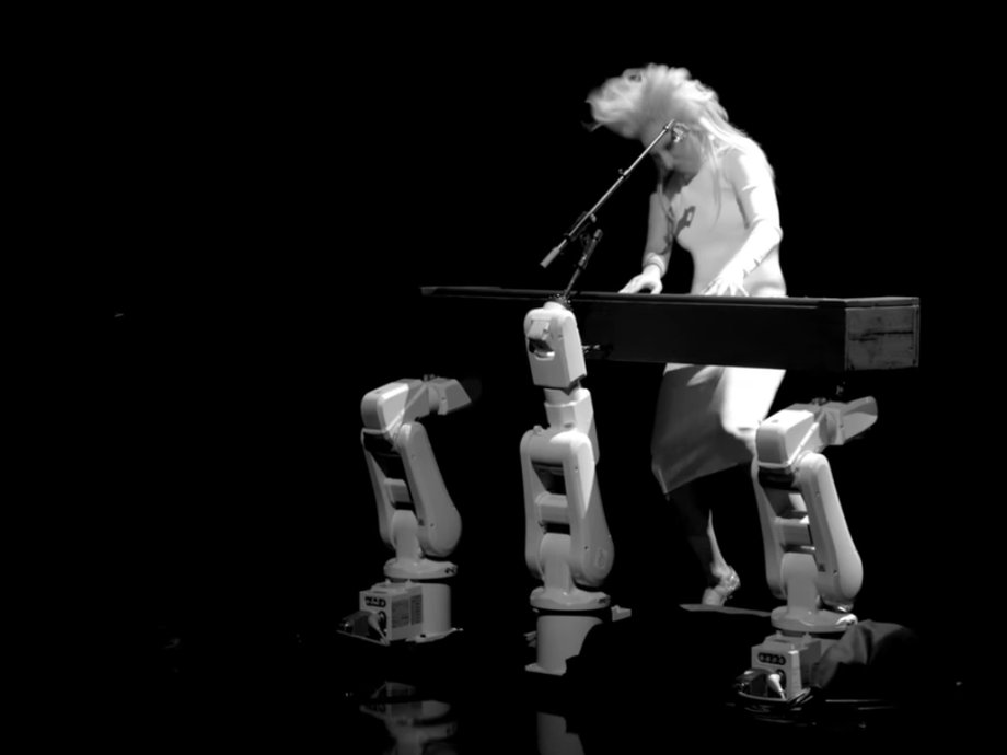 Engineers created a robotic piano that moved during the performance.