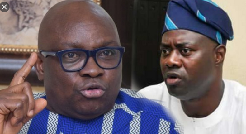 Former Governor of Ekiti State, Ayodele Fayose and the incumbent Governor of Oyo state, Seyi Makinde. (Punch)