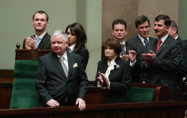 Jadwiga Kaczyńska na zaprzysiężeniu Lecha na prezydenta Polski w 2005 roku