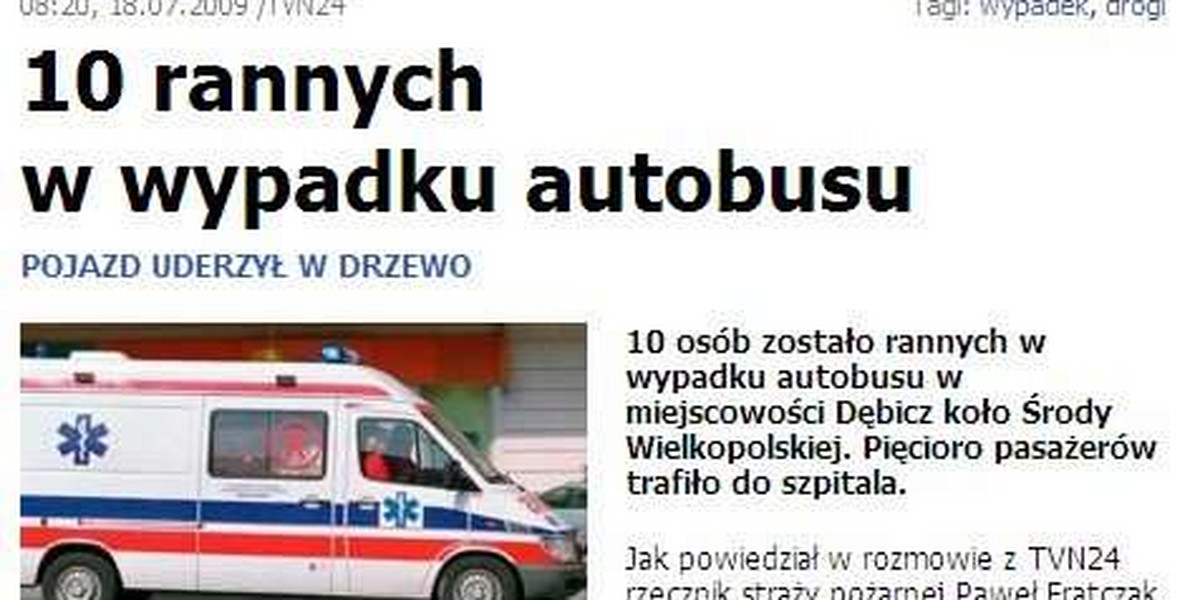 Wypadek autobusu. Są ranni!