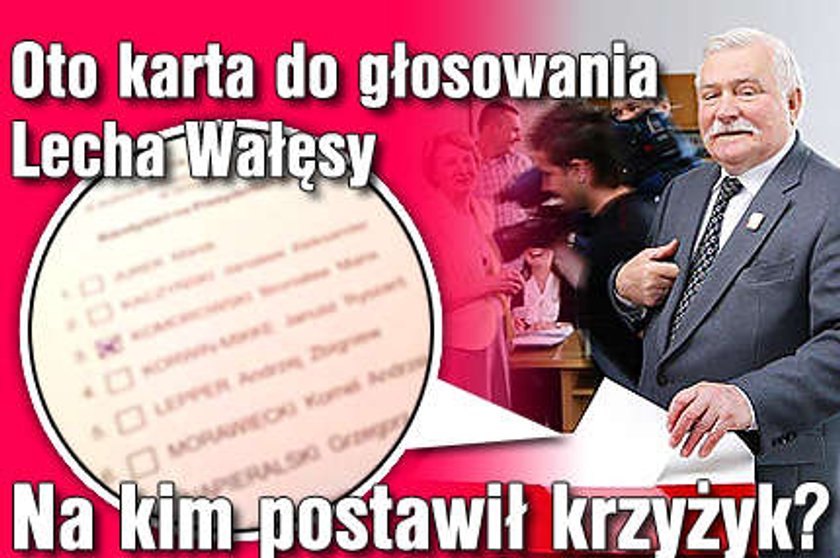 Oto karta do głosowania Wałęsy. Na kim postawił krzyżyk?