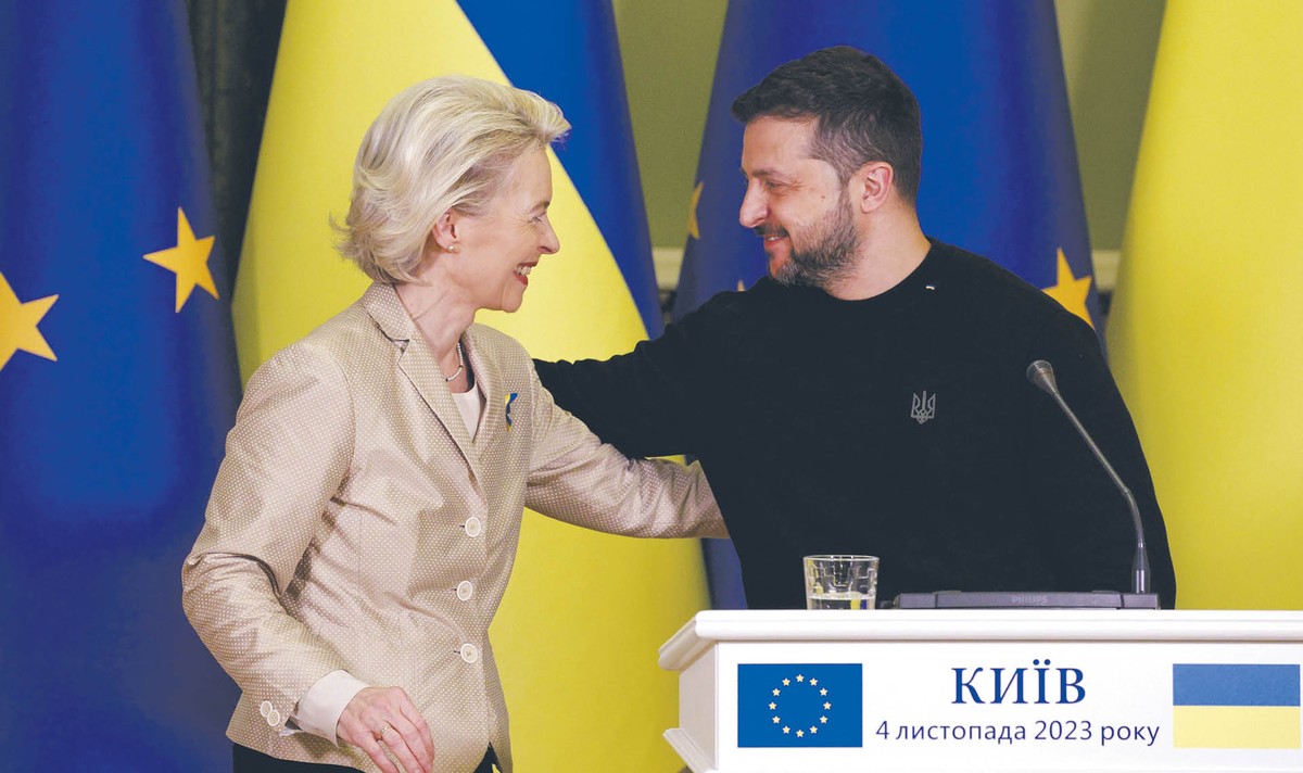Przewodnicząca KE Ursula von der Leyen i prezydent Wołodymyr Zełenski, Kijów 4 listopada