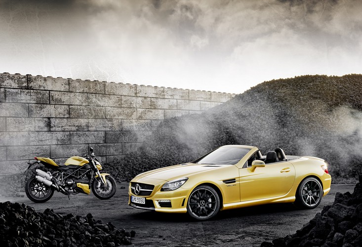 Mercedes SLK 55 AMG i Ducati Streetfighter 848