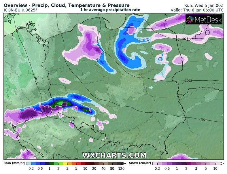 W nocy deszcz zacznie przechodzić w śnieg