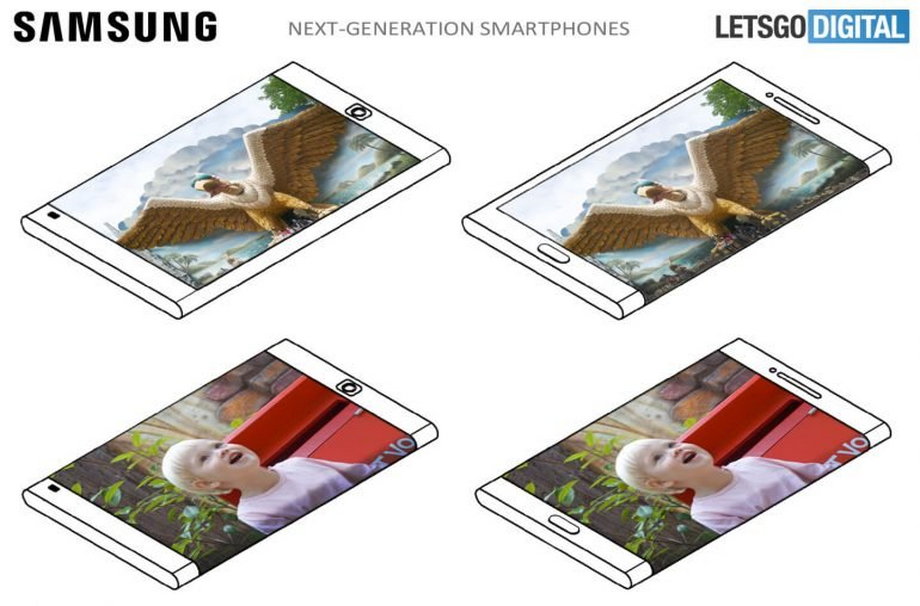 We wniosku patentowym Samsunga zobaczyć można projekt telefonu z ekranem zawijanym wokół bocznej krawędzi