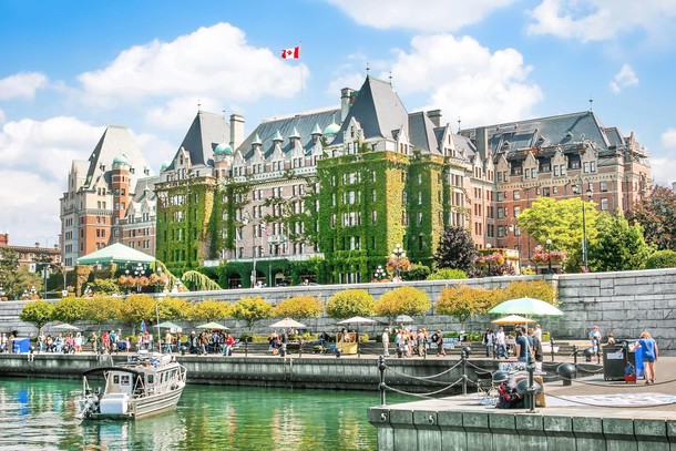 Beautiful view of Inner Harbour of Victoria, BC, Canada