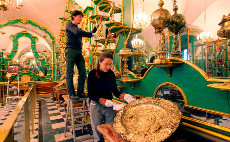 Eksponaty w muzeum zamkowym w Dreźnie