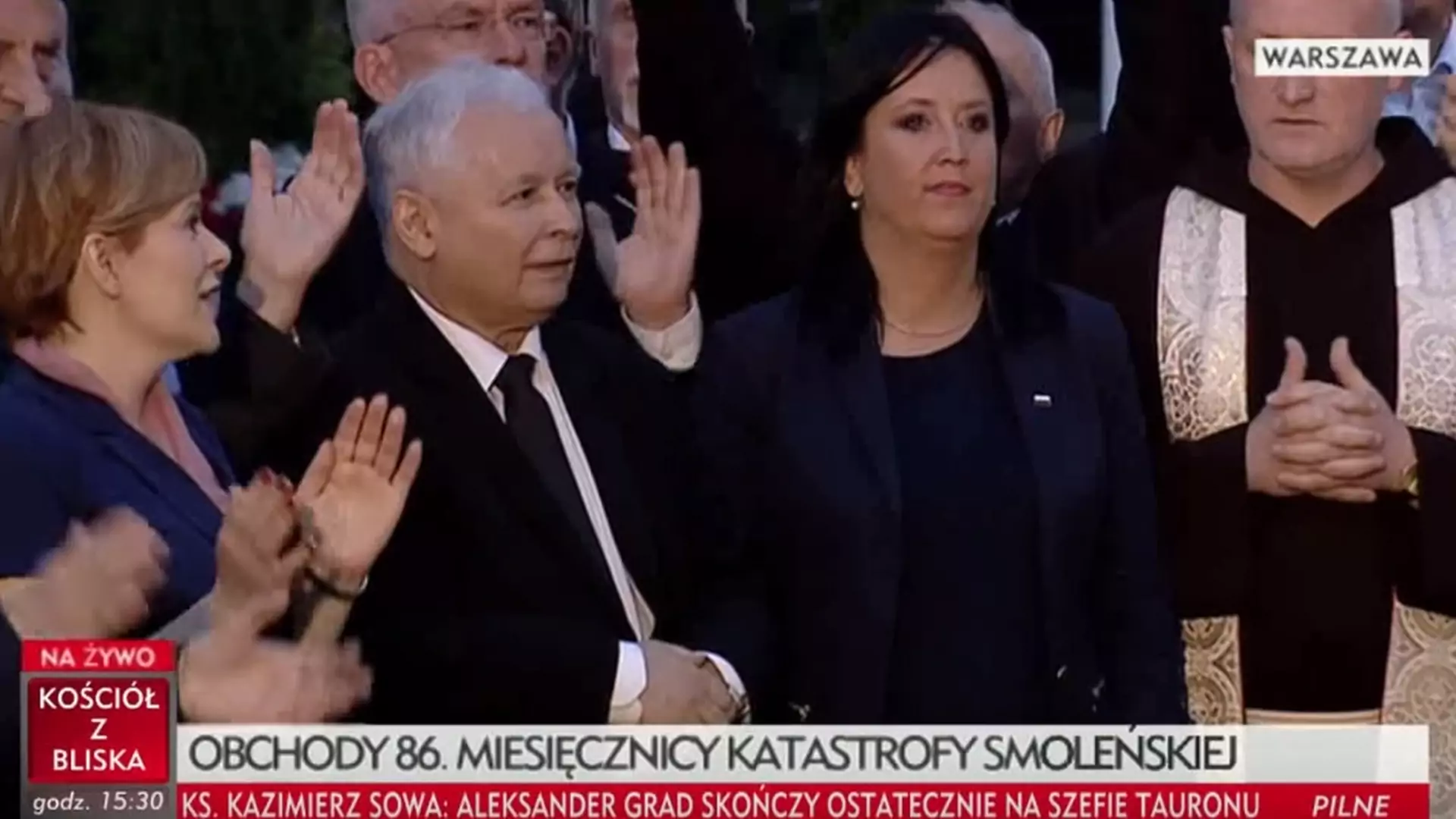 Tłum skandował "Jarosław, Jarosław", a Jarosław Kaczyński razem z nim