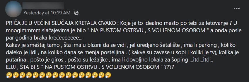 Bojanova objava na Fejsbuku nasmejala Srbe
