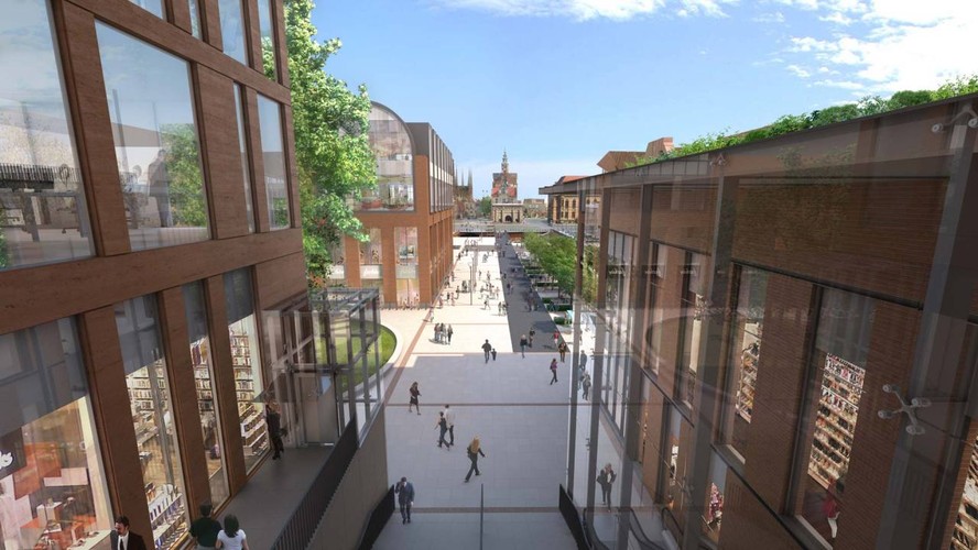 Rewitalizacji i przebudowie będzie poddane także przejście podziemne pod ul. Wały Jagiellońskie oraz sześć  okolicznych skrzyżowań.
<br>
Forum Radunia Gdańsk - widok wzdłuż Traktu Królewskiego; <br><br>Wizualizacja: Multi Development Poland