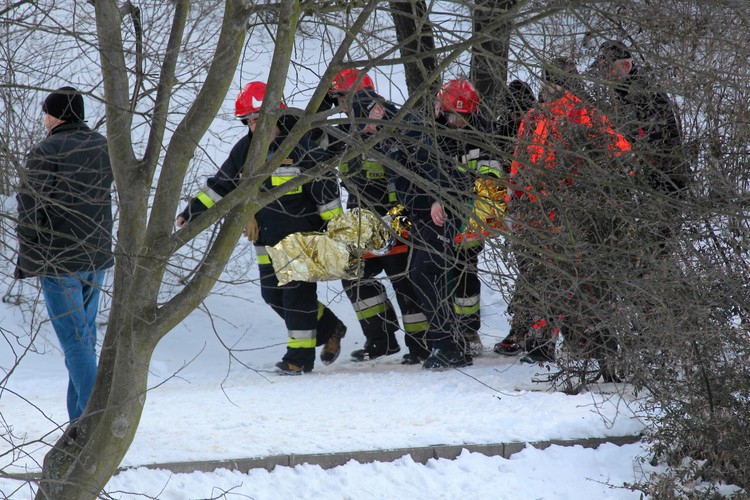 Akcja ratunkowa. Park Moczydło w Warszawie