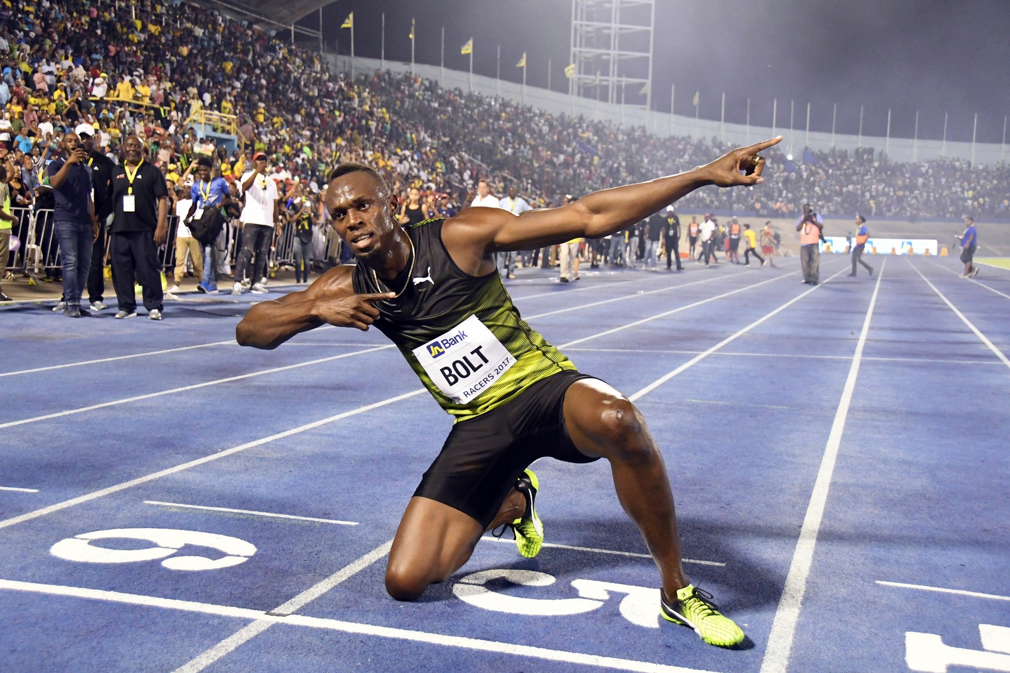 Slávny jamajský reprezentant Usain Bolt. 