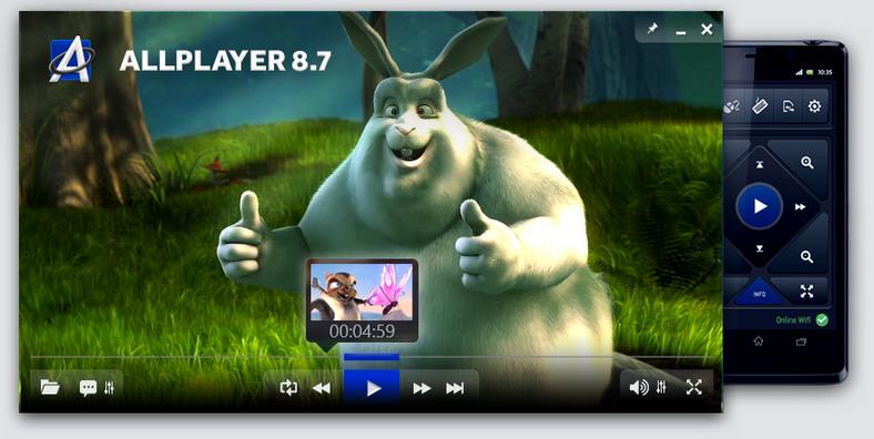 Główne okno odtwarzacza plików audio i wideo - ALLPlayer 8.7