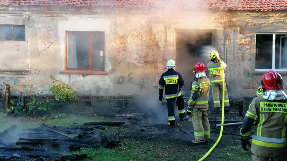 Pożar domu w Jeninku