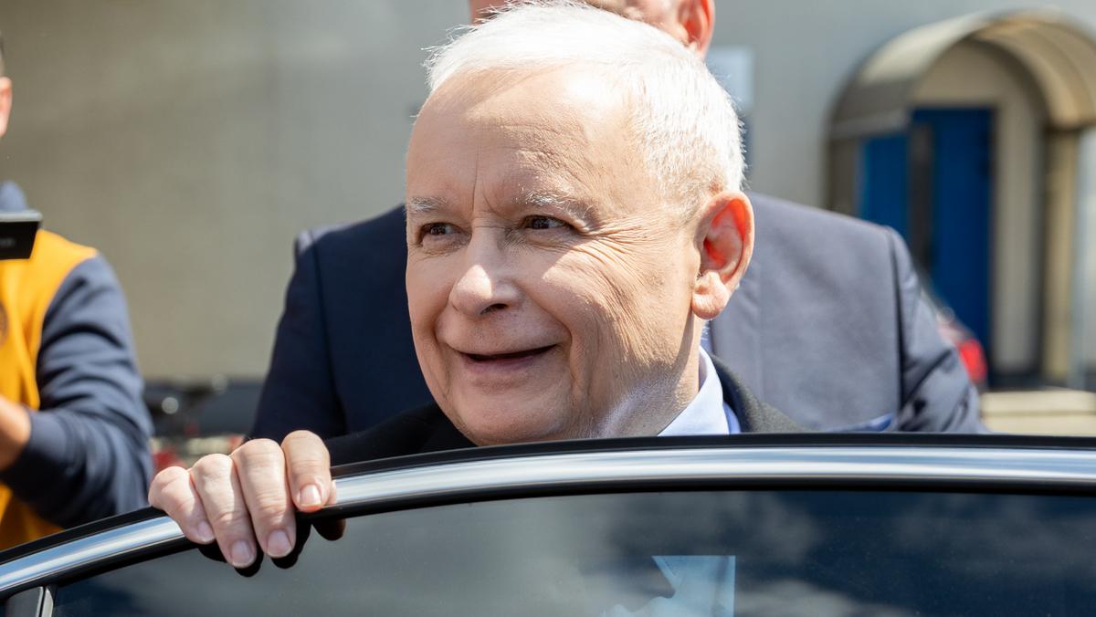 Prezes PiS Jarosław Kaczyński w czasie wizyty na Podkarpaciu