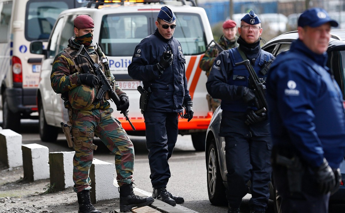 Policja na ulicach Brukseli