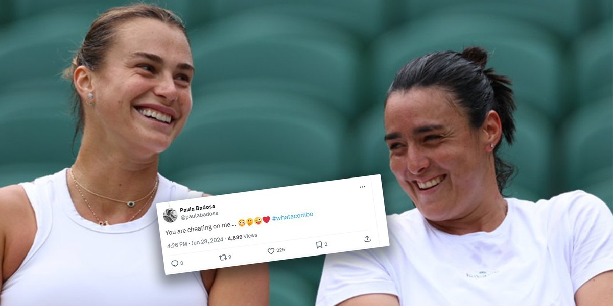 Sabalenka i Jabeur według Badosy za dobrze bawiły się podczas treningu przed Wimbledonem. 