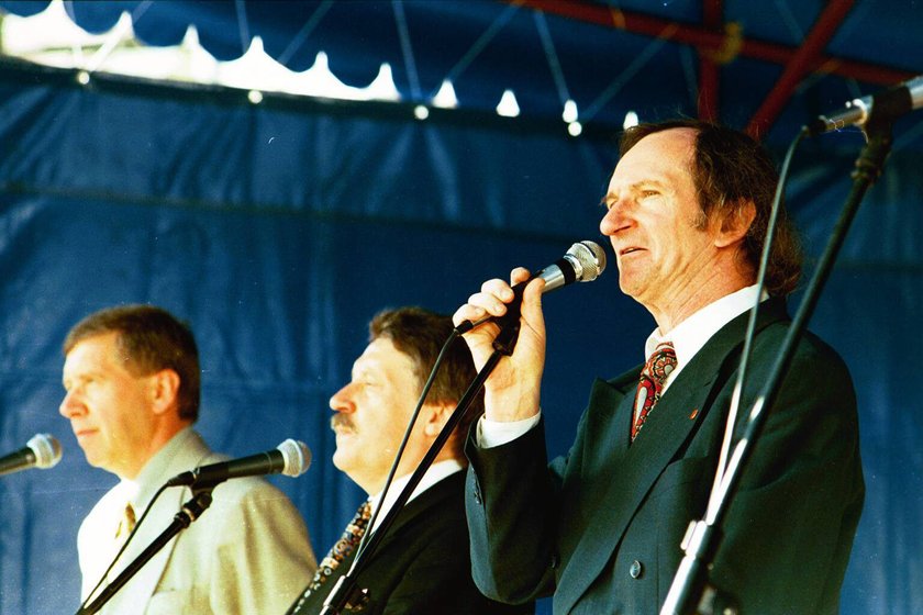 Jan Kaczmarek, Jerzy Skoczylas i Leszek Niedzielski z kabaretu Elita