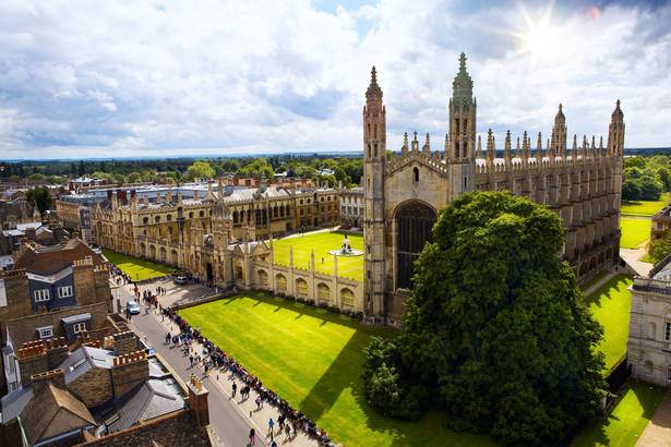 Cambridge, na zdjęciu uniwersytet i katedra Kings College