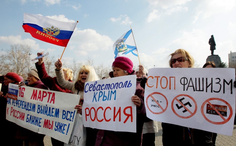 Prorosyjska manifestacja w Sewastopolu