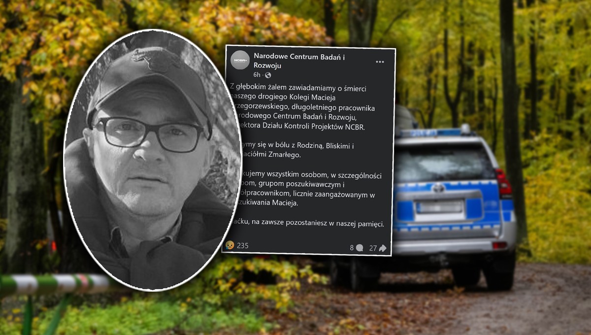 "Maćku, na zawsze pozostaniesz w naszej pamięci". Tragiczny finał poszukiwań dyrektora z NCBR