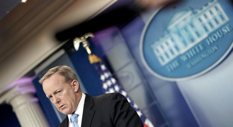White House press secretary Sean Spicer during a briefing on Monday.