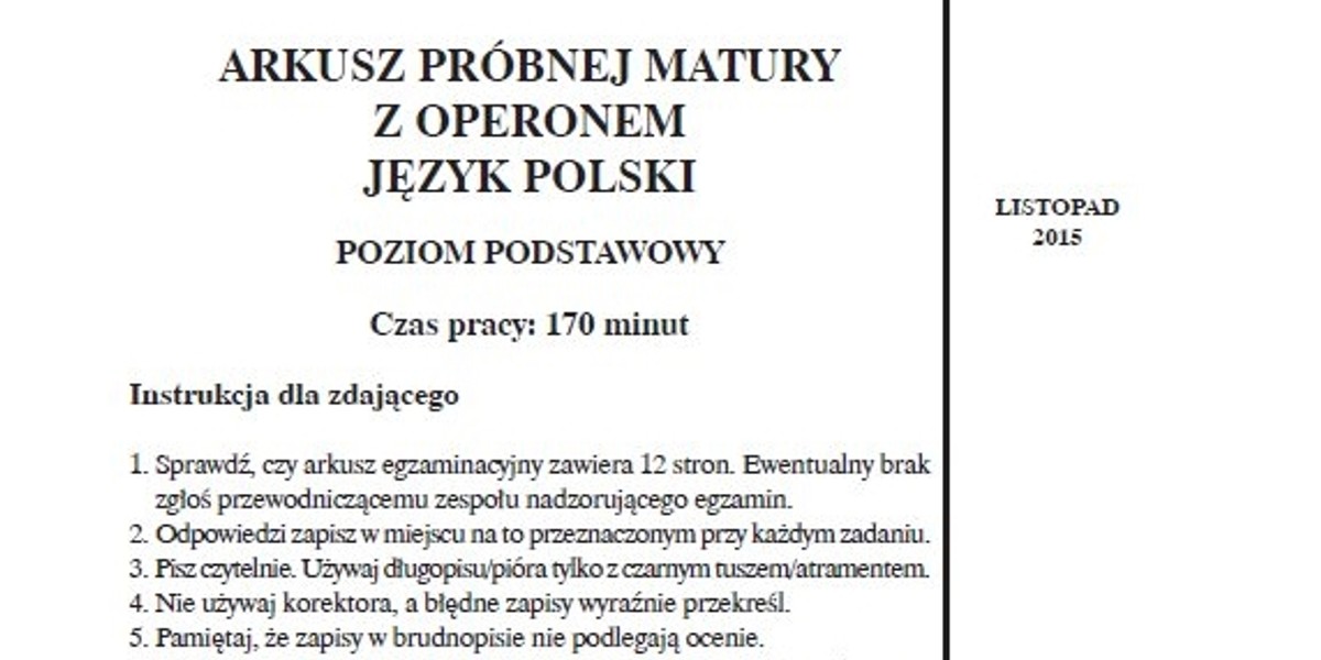 Próbna Matura jezyk polski