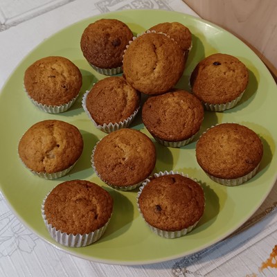 Banános muffin csokipasztillákkal