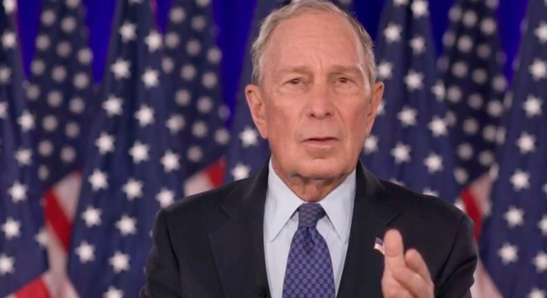 Former New York City mayor Michael Bloomberg speaks at the 2020 Democratic National Convention.