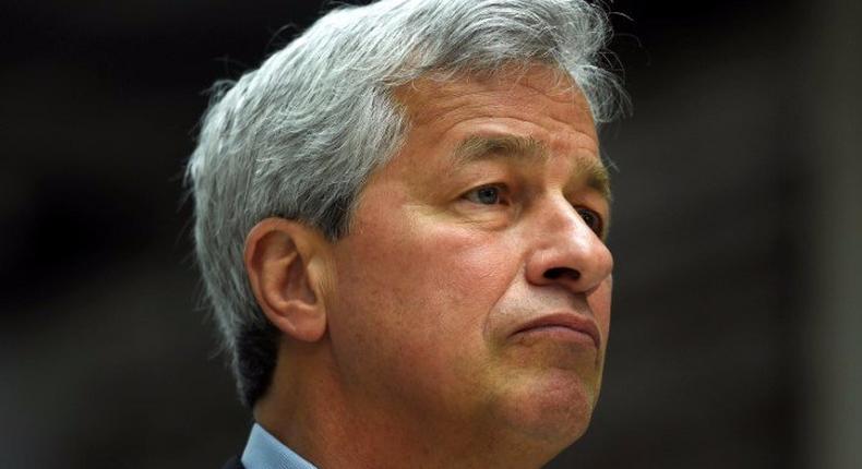 FILE PHOTO: JP Morgan CEO Jamie Dimon speaks at a Remain in the EU campaign event attended by Britain's Chancellor of the Exchequer George Osborne (not shown) at JP Morgan's corporate centre in Bournemouth, southern Britain, June 3, 2016. REUTERS/Dylan Martinez/File Photo 