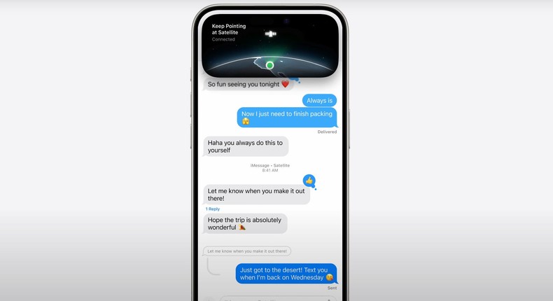 Messages via satellite in iOS 18 will support sending and receiving messages, emoji, and tap-backs, all with end-to-end encryption, as well as SMS messaging.Apple