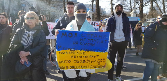 Protest przed Ambasadą Rosji w Warszawie