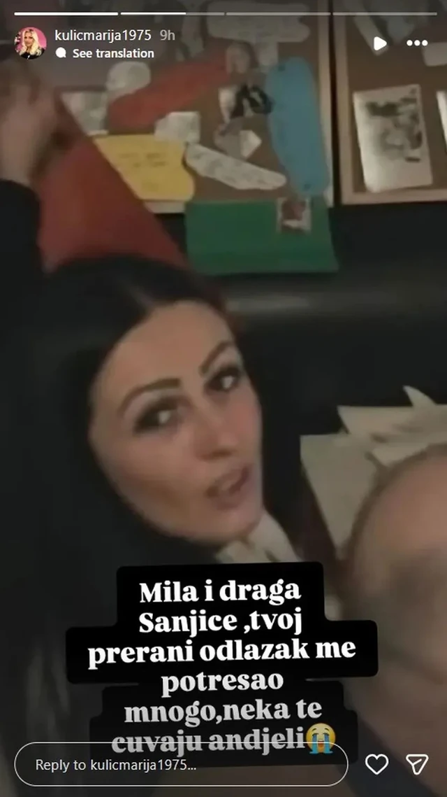 Marija Kulić se slomila zbog smrti Sanje Ćajić: "Tvoj prerani odlazak me je veoma potresao"