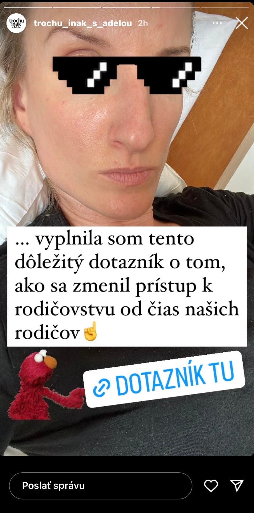 Adela vie lákať aj na vyplnenie dotazníka pútavo.