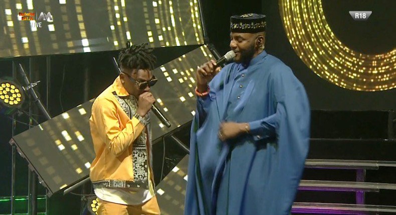 Mayorkun told Ebuka Obi-Uchendu that he's rooting for Tacha in the BBNaija Pepper Dem house. [Twitter/BigBroNaija]