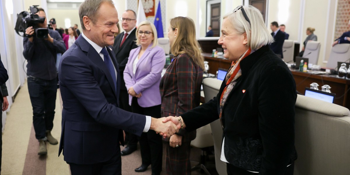 Donald Tusk i Marzena Czarnecka.