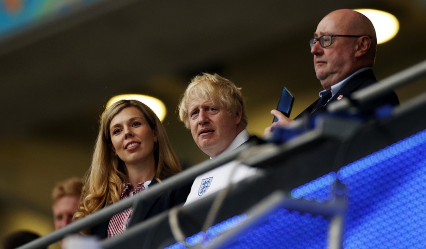 Boris Džonson na utakmici Italija-Engleska