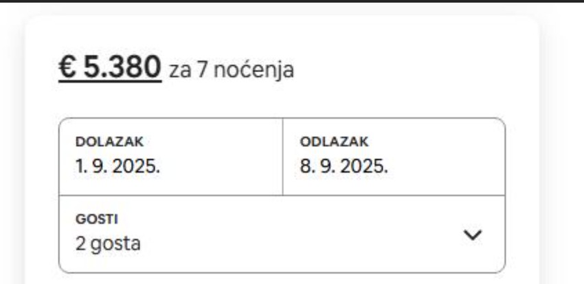 Cena noćenja u Piksijevom stanu