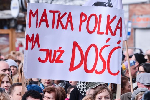 Protest przeciwko zakazowi aborcji w Gdansku