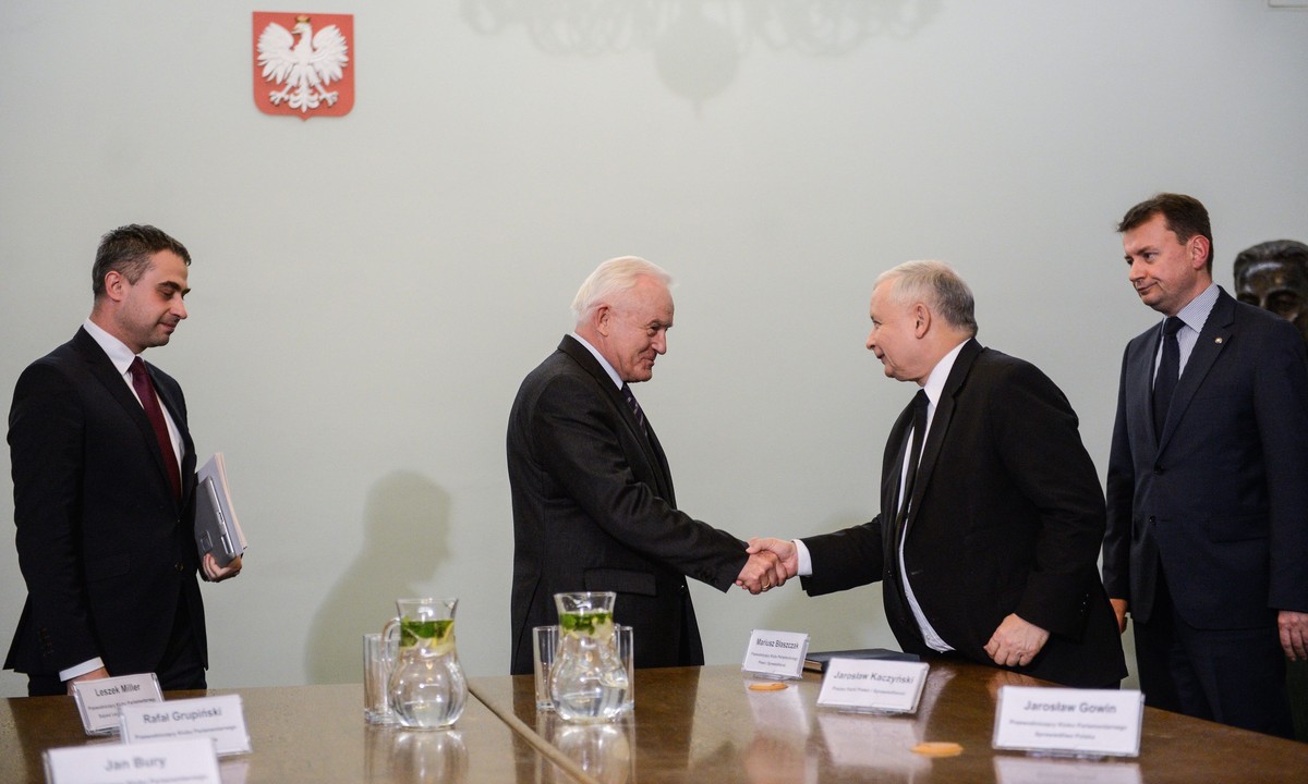 Krzysztof Gawkowski, Leszek Miller, Jarosław Kaczyński, Mariusz Błaszczak