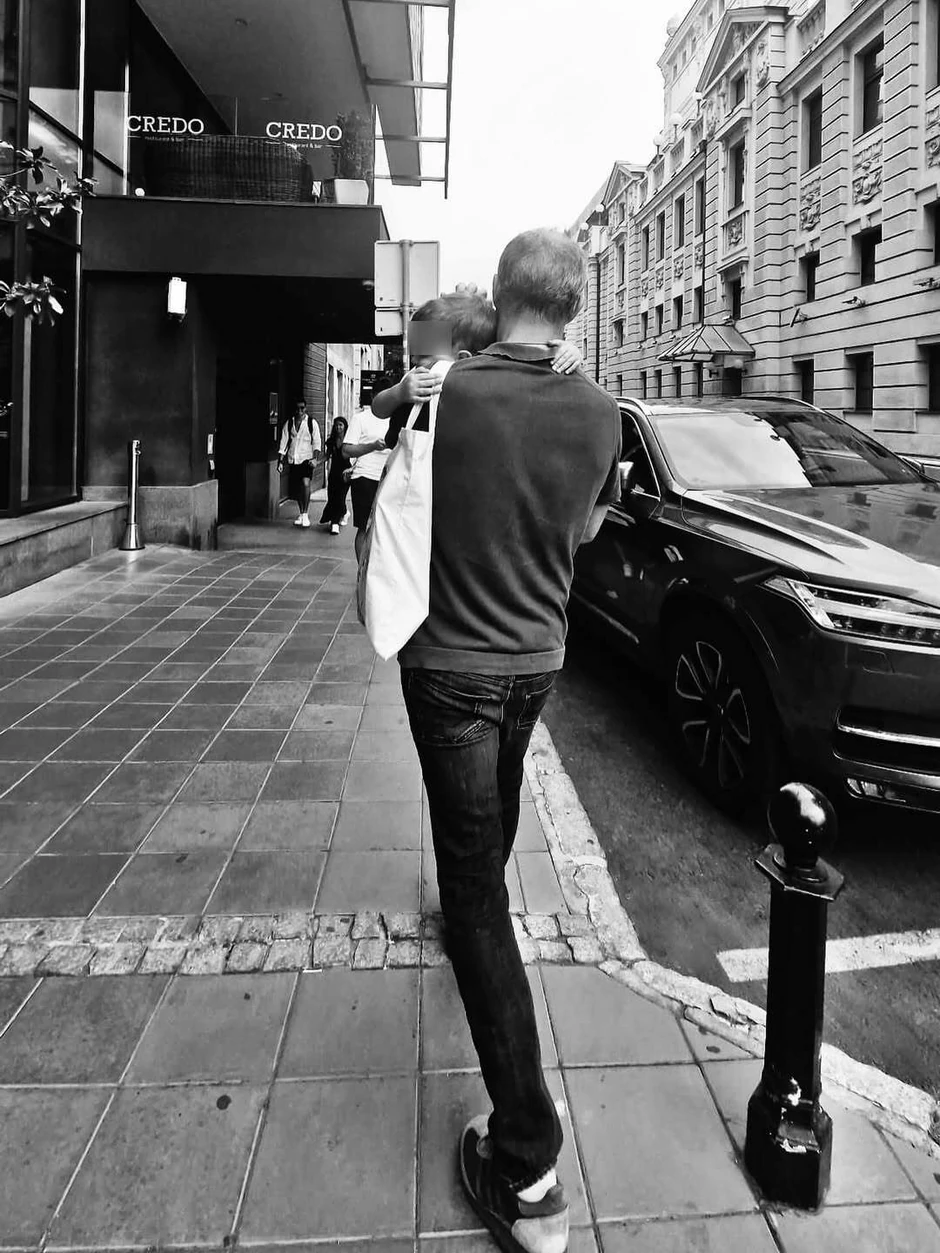 Miloš Timotijević sa sinom