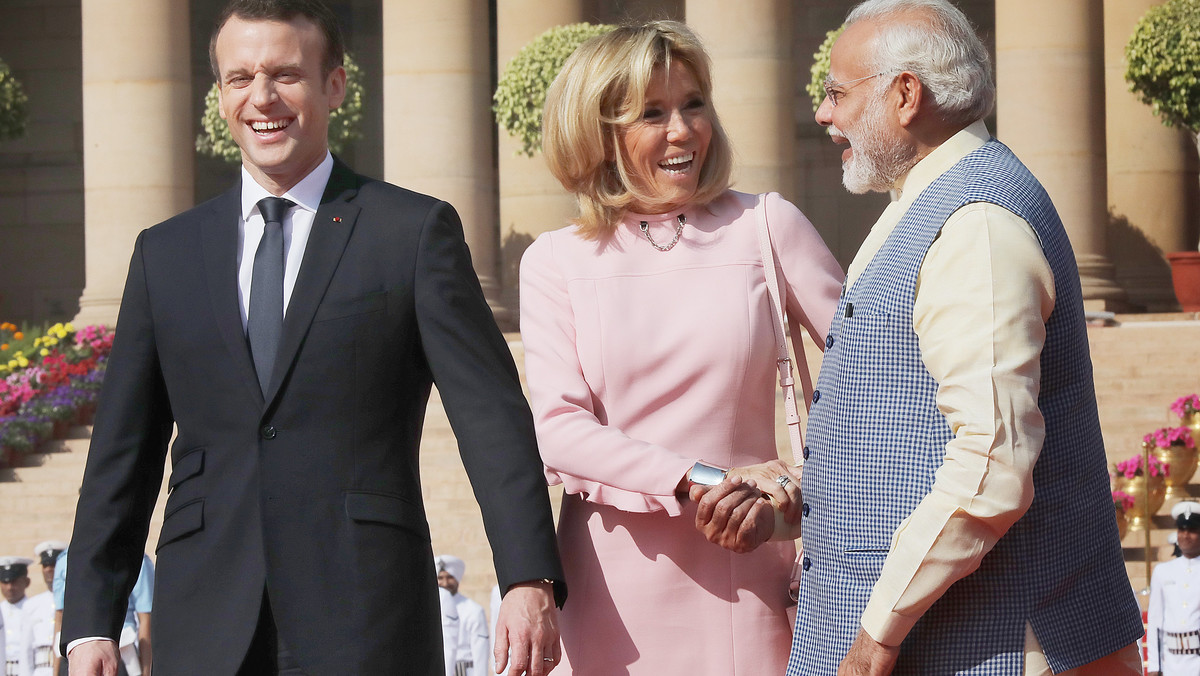 epa06592797 - INDIA FRANCE DIPLOMACY (French President Emmanuel Macron in New Delhi)